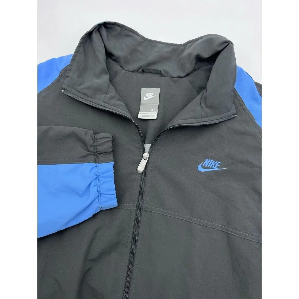 Nike Men's Track Jacket Lined Full Zip 229690-060 Two Tone‎ Blue/Gray Size XL